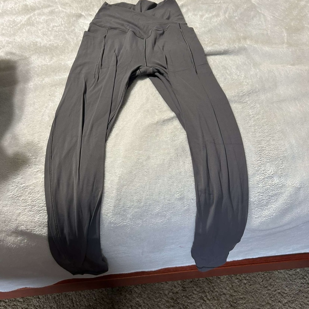 Gray High-Waisted Leggings